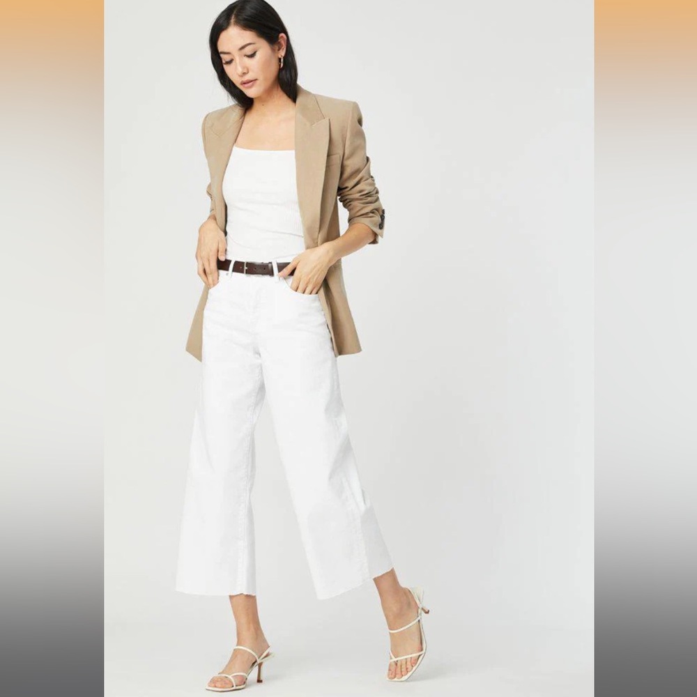 Mavi Bodrum High Rise Wide Leg off White Denim Jeans Size 30